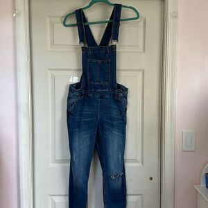 Stitch Play Womens Bib Overalls Jeans Distressed Stretch Size M